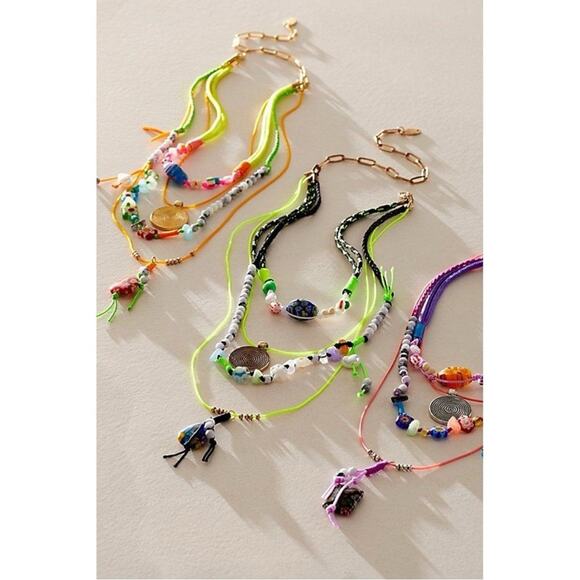 Free People My Magic Layered Necklace Gold Ariana Ost Bohemian Whimsical NEW - Picture 7 of 16